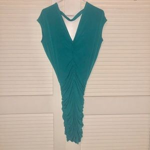Rouched Cocktail Dress Emerald Green